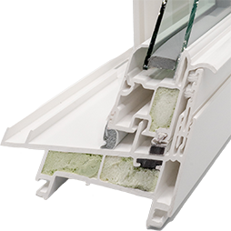 A close up image of the inside of a Potomac Window frame